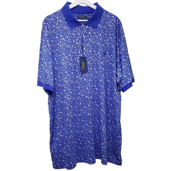 Polo Ralph Lauren Other - NWT POLO RALPH LAUREN Classic Floral SS Polo Shirt Men's 2XLT in Blue & White